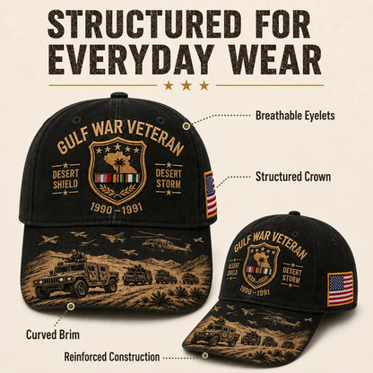 🏆Last Day Promo: 45% OFF! 🏜️ Desert Storm Veteran Commemorative Cap – Gulf War Desert Shield Veteran Hat