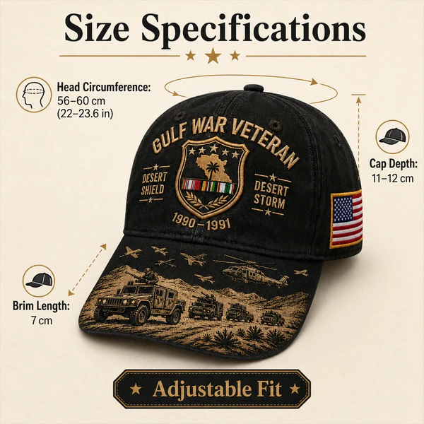 🏆Last Day Promo: 45% OFF! 🏜️ Desert Storm Veteran Commemorative Cap – Gulf War Desert Shield Veteran Hat