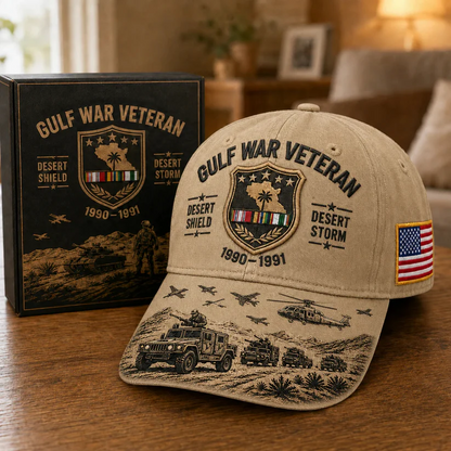 🏆Last Day Promo: 45% OFF! 🏜️ Desert Storm Veteran Commemorative Cap – Gulf War Desert Shield Veteran Hat