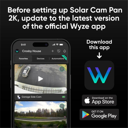 Wyze Solar Cam Pan 2K | Solar Powered Security Camera